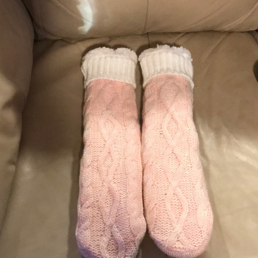 NWOT Pink Fleece Socks